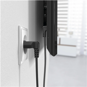 Hama Power Cord, 2-pin 90°, 3 m, must - Voolukaabel