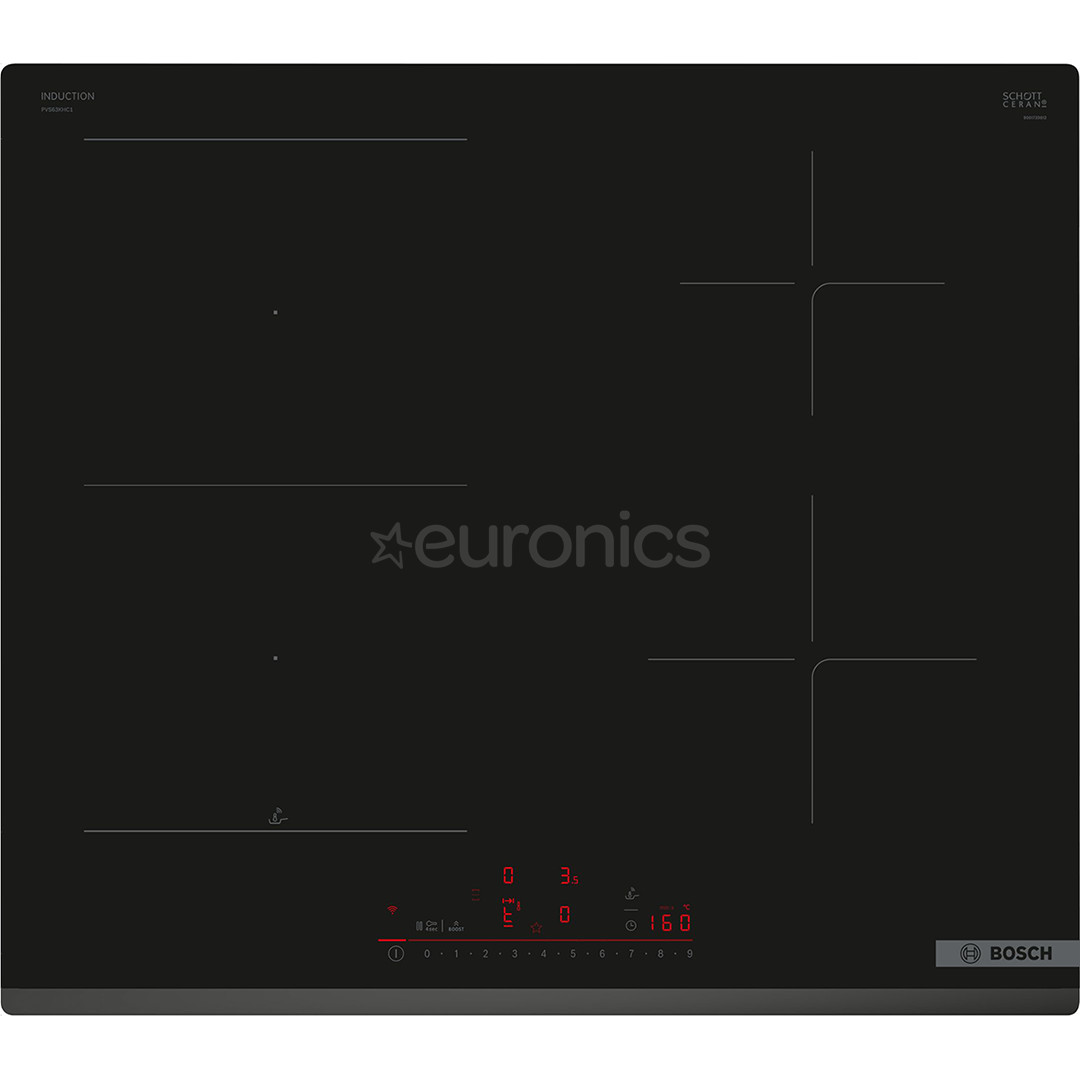 Bosch, Series 6, width 60 cm, frameless, black - Built-in induction hob