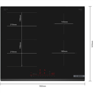 Bosch, Series 6, width 60 cm, frameless, black - Built-in induction hob