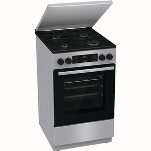 Gorenje, 70 л, ширина 50 см, серый - Газовая плита с электрической духовкой