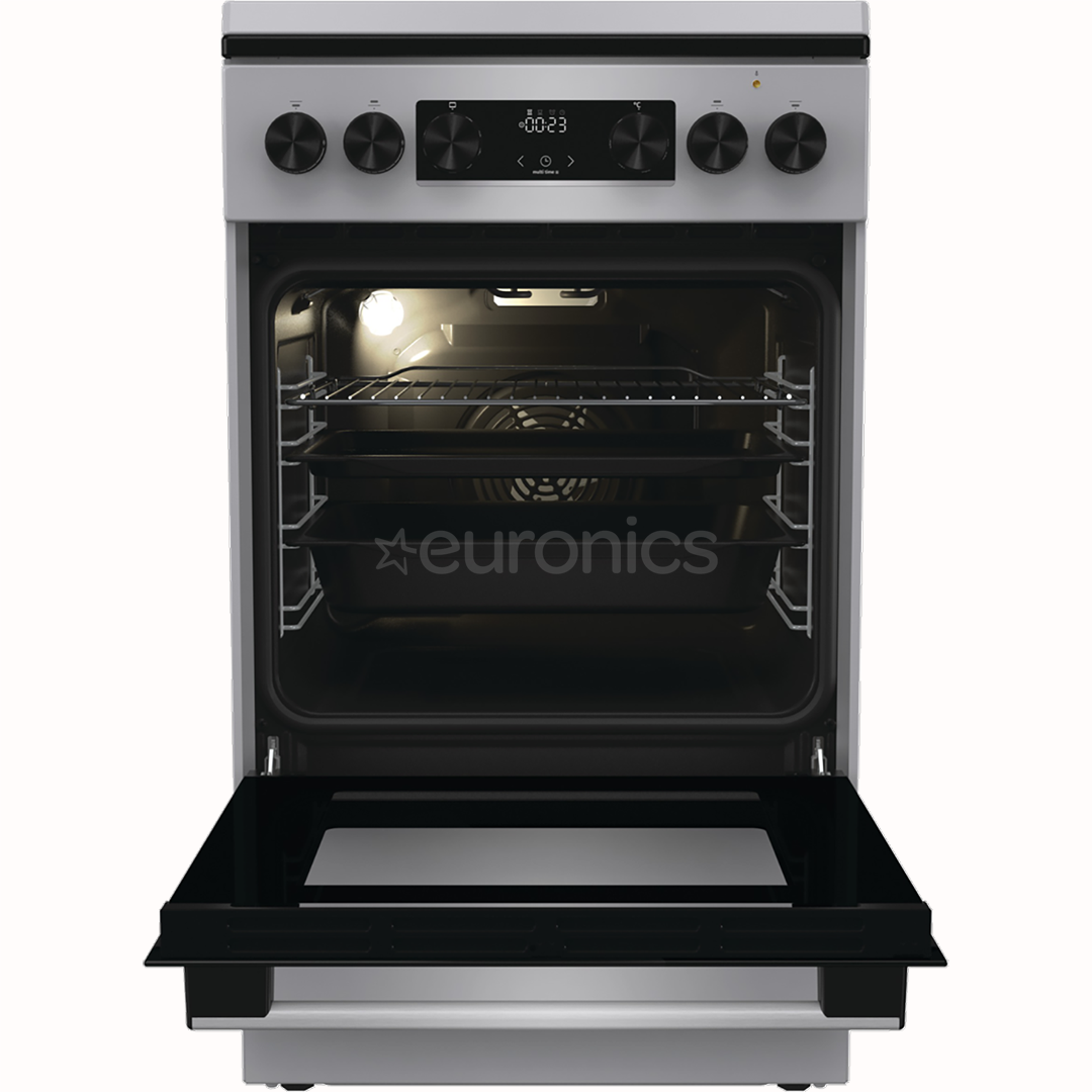 Gorenje, 70 л, ширина 50 см, серый - Газовая плита с электрической духовкой
