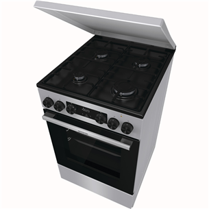 Gorenje, 70 л, ширина 50 см, серый - Газовая плита с электрической духовкой