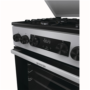 Gorenje, 70 л, ширина 50 см, серый - Газовая плита с электрической духовкой