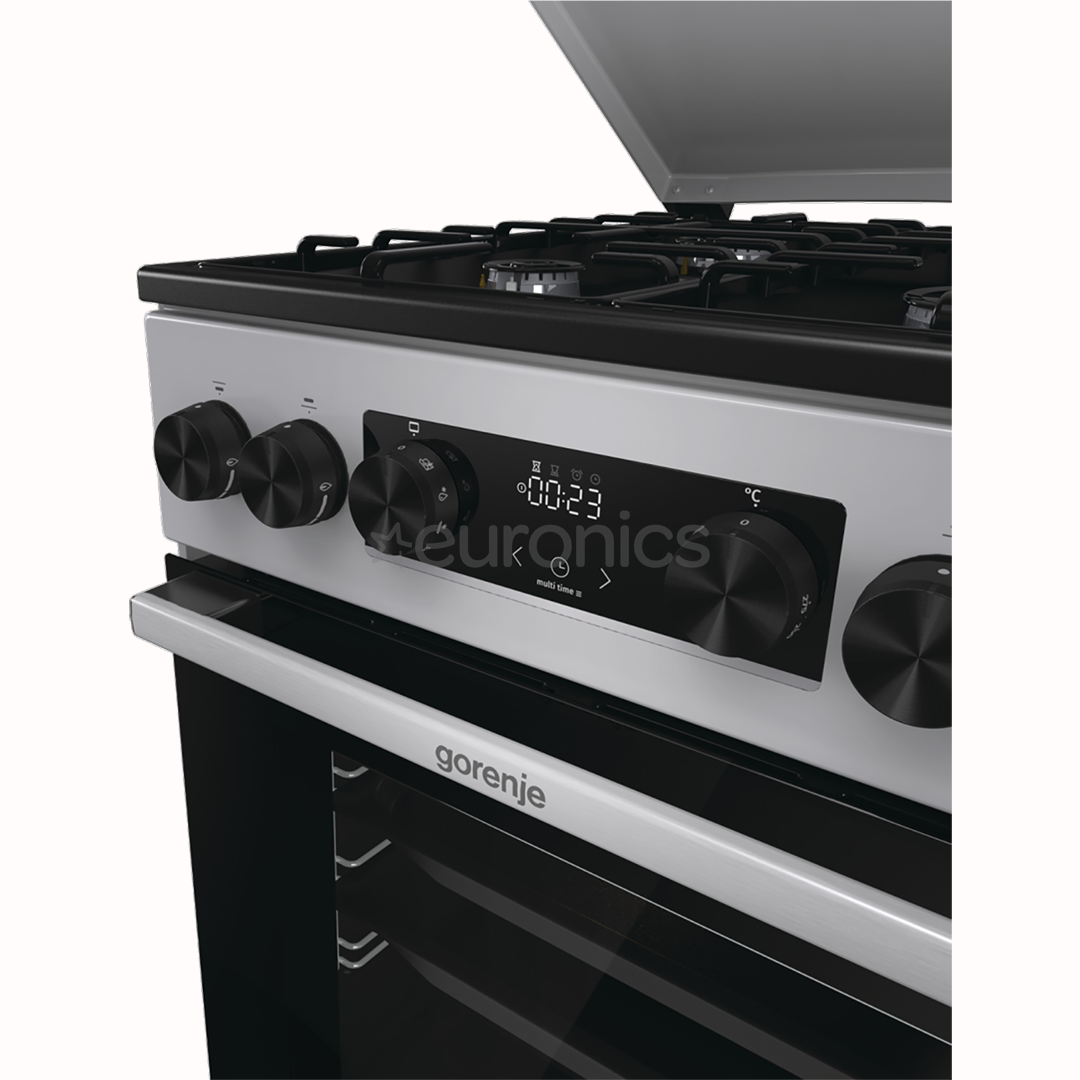 Gorenje, 70 л, ширина 50 см, серый - Газовая плита с электрической духовкой