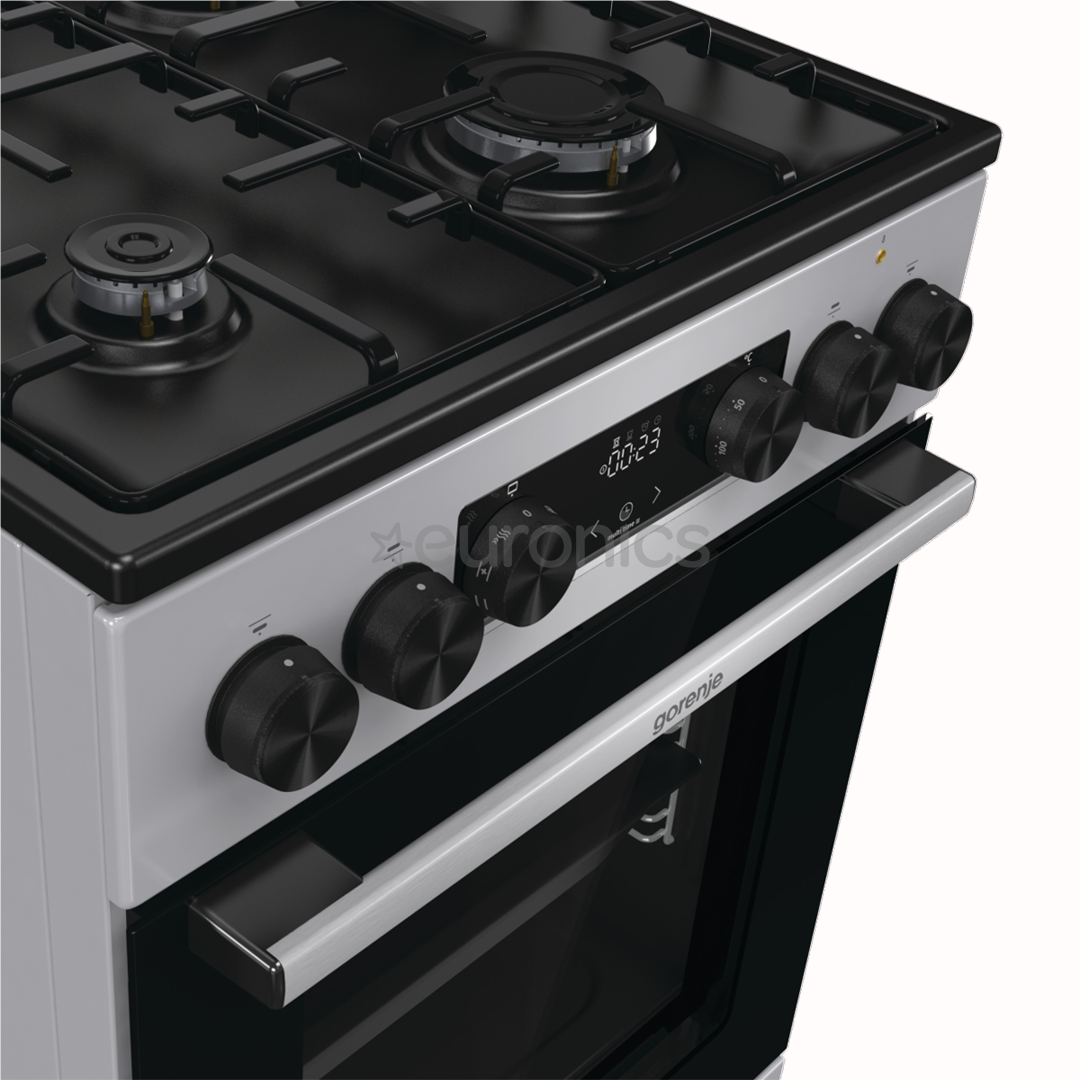Gorenje, 70 л, ширина 50 см, серый - Газовая плита с электрической духовкой