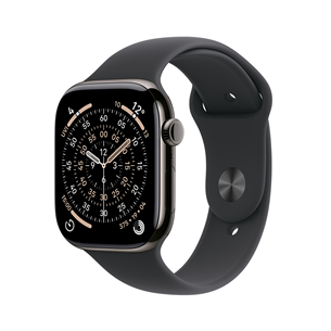 Apple Watch 11, 42 mm, GPS + Cellular, S/M, titaan, must - Nutikell
