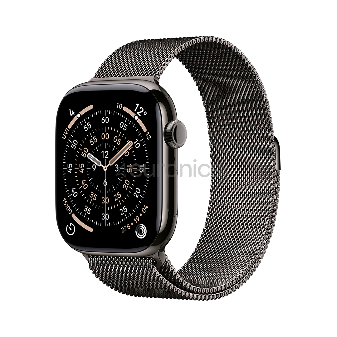 Apple Watch 11, 42 mm, GPS + Cellular, Milanese loop, titaan, must - Nutikell