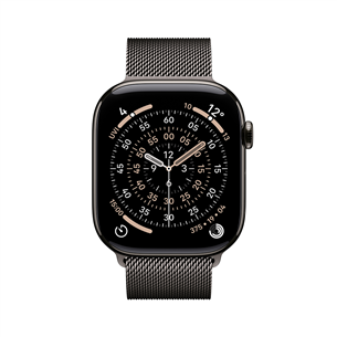 Apple Watch 11, 42 mm, GPS + Cellular, Milanese loop, titaan, must - Nutikell