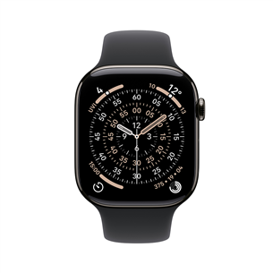Apple Watch 11, 46 mm, GPS + Cellular, M/L, titaan, must - Nutikell