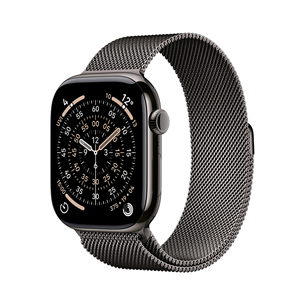 Apple Watch 11, 46 мм, GPS + Cellular, Milanese loop, M/L, титановый, черный - Смарт-часы MFD44ET/A
