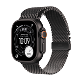 Apple Watch Ultra 3, 49 мм, Titanium Milanese Loop, Small, черный титан / черный - Смарт-часы