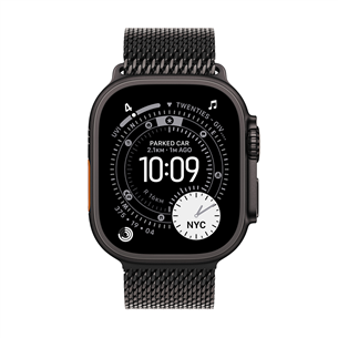 Apple Watch Ultra 3, 49 mm, Titanium Milanese Loop, Small, must titaan / must - Nutikell