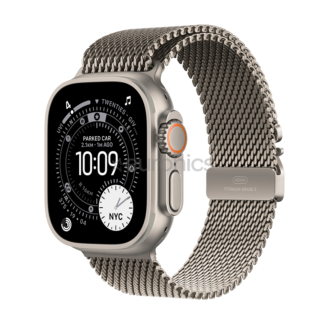 Apple Watch Ultra 3, 49 mm, Titanium Milanese Loop, Large, titaan - Nutikell