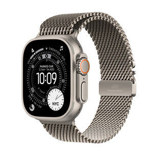 Apple Watch Ultra 3, 49 mm, Titanium Milanese Loop, Medium, natural titanium - Smartwatch MEWY4ET/A