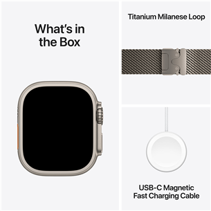Apple Watch Ultra 3, 49 mm, Titanium Milanese Loop, Small, titaan - Nutikell