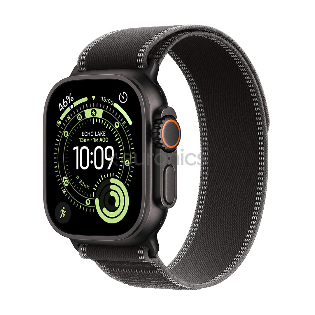 Apple Watch Ultra 3, 49 мм, Trail Loop, M/L, черный титан / черный - Смарт-часы