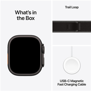 Apple Watch Ultra 3, 49 мм, Trail Loop, S/M, черный титан / черный - Смарт-часы