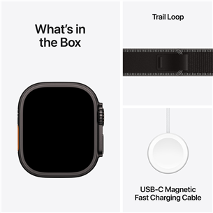 Apple Watch Ultra 3, 49 mm, Trail Loop, S/M, must titaan / must - Nutikell