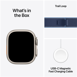 Apple Watch Ultra 3, 49 mm, Trail Loop, M/L, titaan / sinine - Nutikell