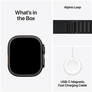 Apple Watch Ultra 3, 49 мм, Alpine Loop, Large, черный титан / черный - Смарт-часы