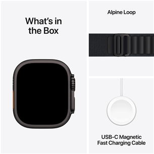 Apple Watch Ultra 3, 49 mm, Alpine Loop, Small, must titaan / must - Nutikell