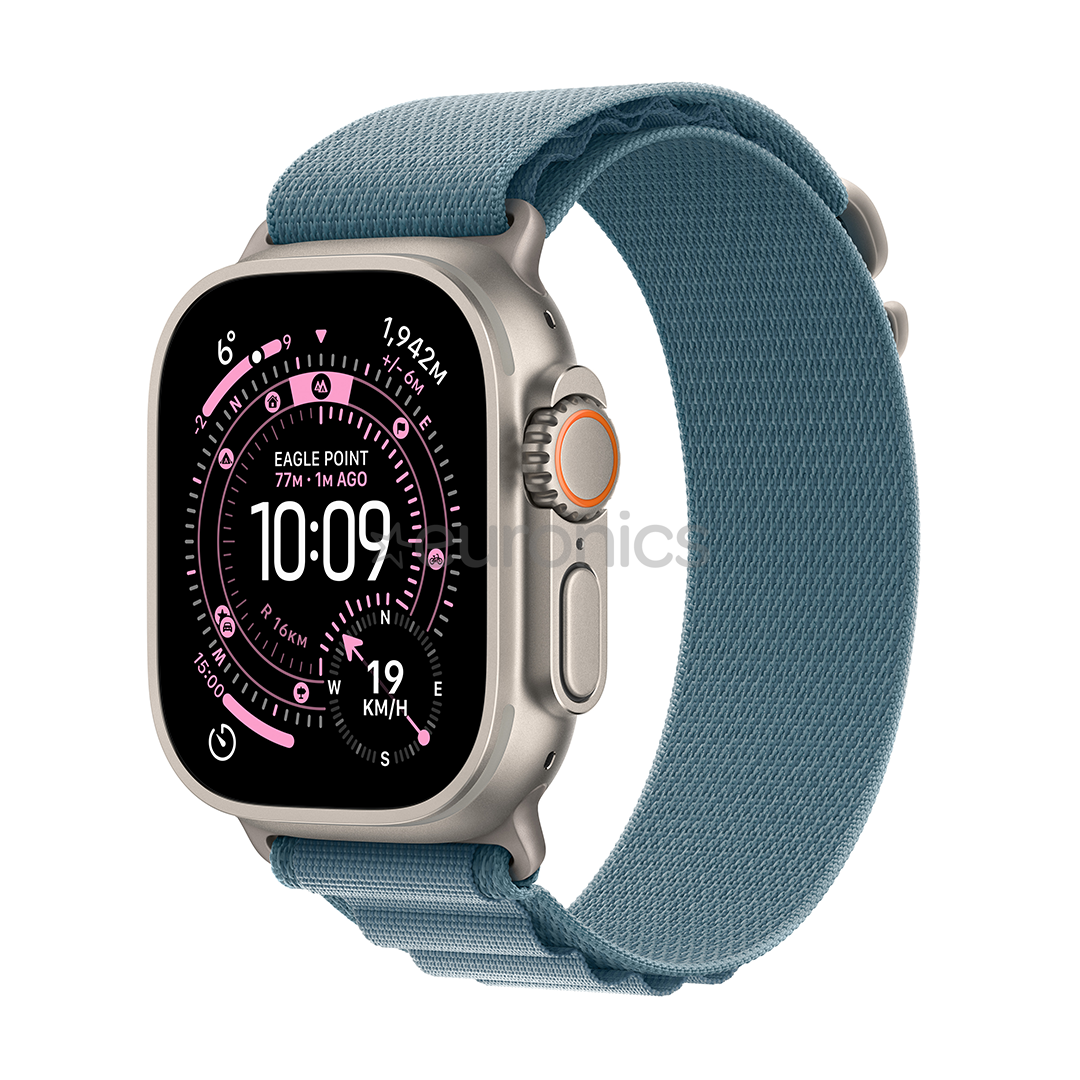 Apple Watch Ultra 3, 49 mm, Alpine Loop, Large, titaan / helesinine - Nutikell