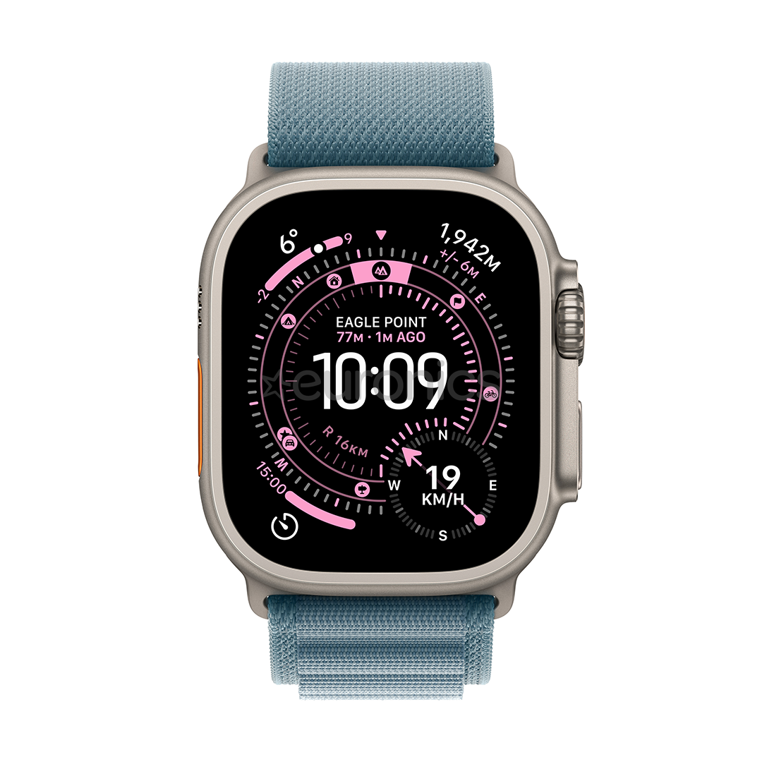 Apple Watch Ultra 3, 49 mm, Alpine Loop, Large, titaan / helesinine - Nutikell