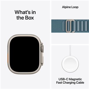 Apple Watch Ultra 3, 49 mm, Alpine Loop, Large, titaan / helesinine - Nutikell