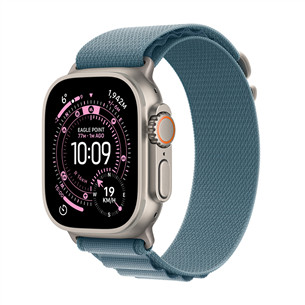 Apple Watch Ultra 3, 49 mm, Alpine Loop, Medium, natural titanium / light blue - Smartwatch MEWM4ET/A