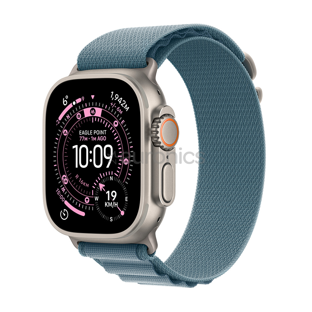 Apple Watch Ultra 3, 49 мм, Alpine Loop, Medium, титан / голубой - Смарт-часы