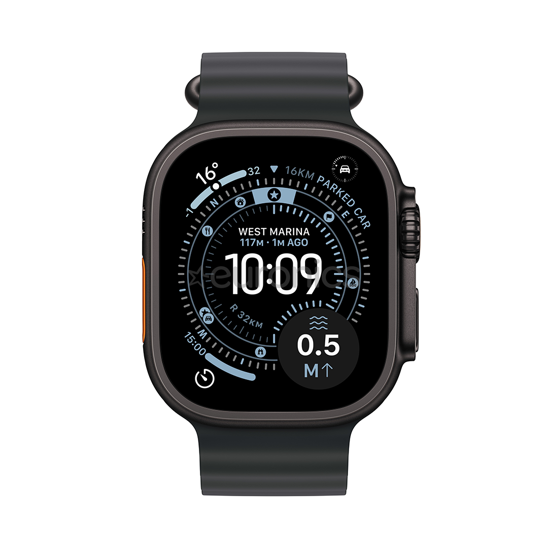 Apple Watch Ultra 3, 49 mm, Ocean Band, must titaan / must - Nutikell