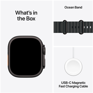 Apple Watch Ultra 3, 49 mm, Ocean Band, must titaan / must - Nutikell