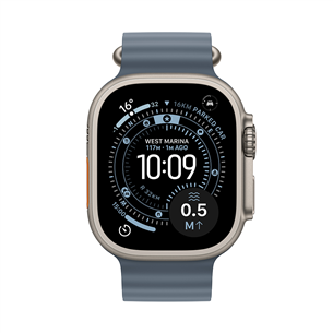 Apple Watch Ultra 3, 49 mm, Ocean Band, titaan / sinine - Nutikell