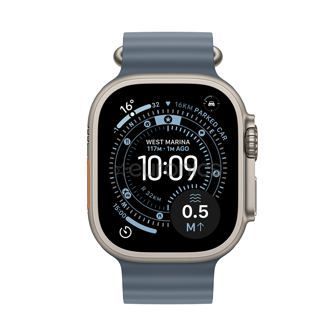 Apple Watch Ultra 3, 49 mm, Ocean Band, titaan / sinine - Nutikell