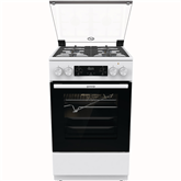 Gorenje, 70 L, laius 50 cm, valge - Gaasipliit elektriahjuga