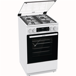 Gorenje, 70 L, laius 50 cm, valge - Gaasipliit elektriahjuga