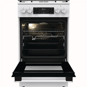 Gorenje, 70 L, laius 50 cm, valge - Gaasipliit elektriahjuga