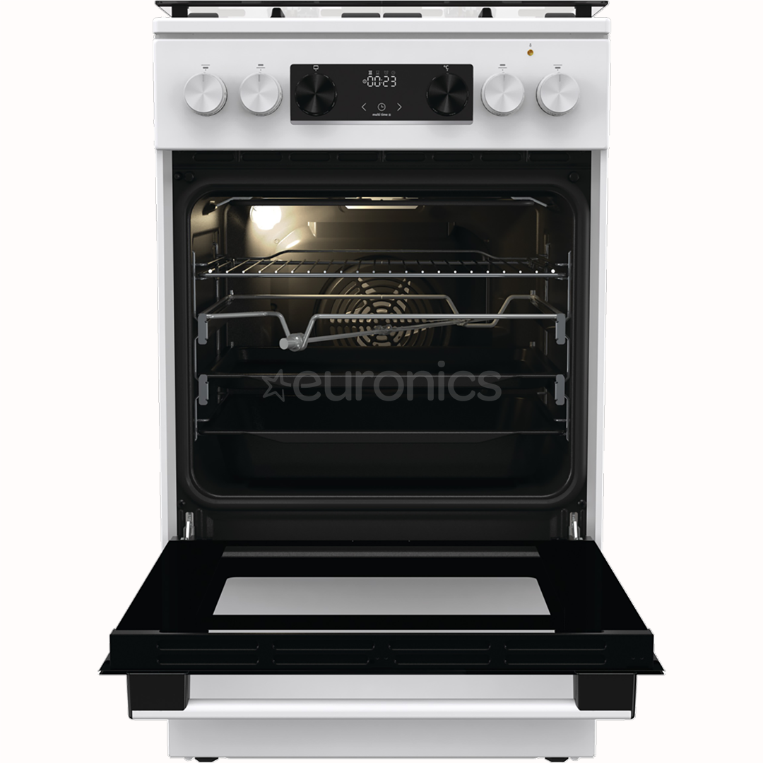 Gorenje, 70 L, laius 50 cm, valge - Gaasipliit elektriahjuga
