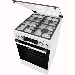 Gorenje, 70 L, laius 50 cm, valge - Gaasipliit elektriahjuga