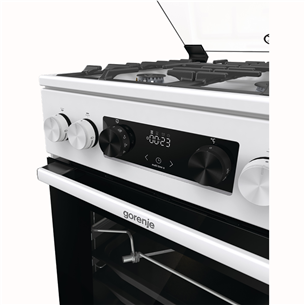 Gorenje, 70 L, laius 50 cm, valge - Gaasipliit elektriahjuga