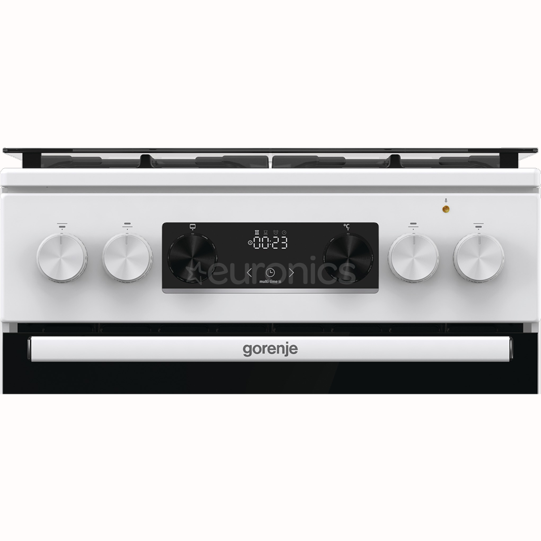 Gorenje, 70 L, laius 50 cm, valge - Gaasipliit elektriahjuga