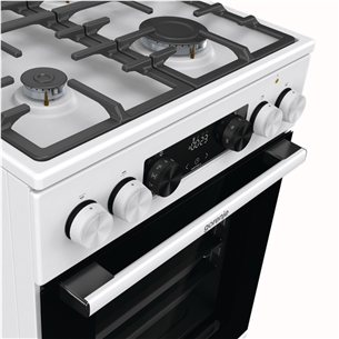 Gorenje, 70 L, laius 50 cm, valge - Gaasipliit elektriahjuga