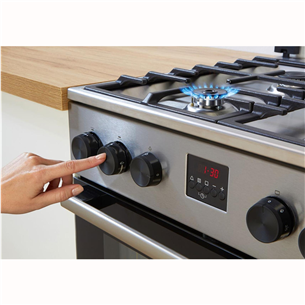 Gorenje, 70 L, laius 50 cm, valge - Gaasipliit elektriahjuga