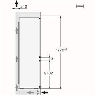 Miele, NoFrost, 260 L, kõrgus 178 cm - Integreeritav külmik