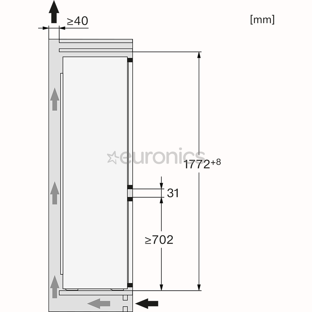 Miele, NoFrost, 260 L, kõrgus 178 cm - Integreeritav külmik