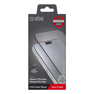 SBS Full Cover Glass Screen Protector, iPhone 17 Pro Max/16 Pro Max, черный - Защита для экрана