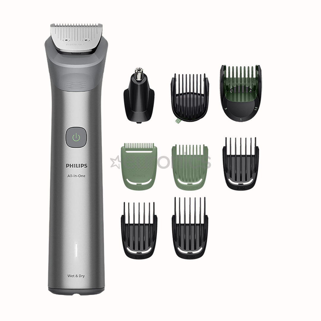 Philips All-in-One Trimmer 5000 Seeria, 10-ühes, hall - Trimmeri komplekt