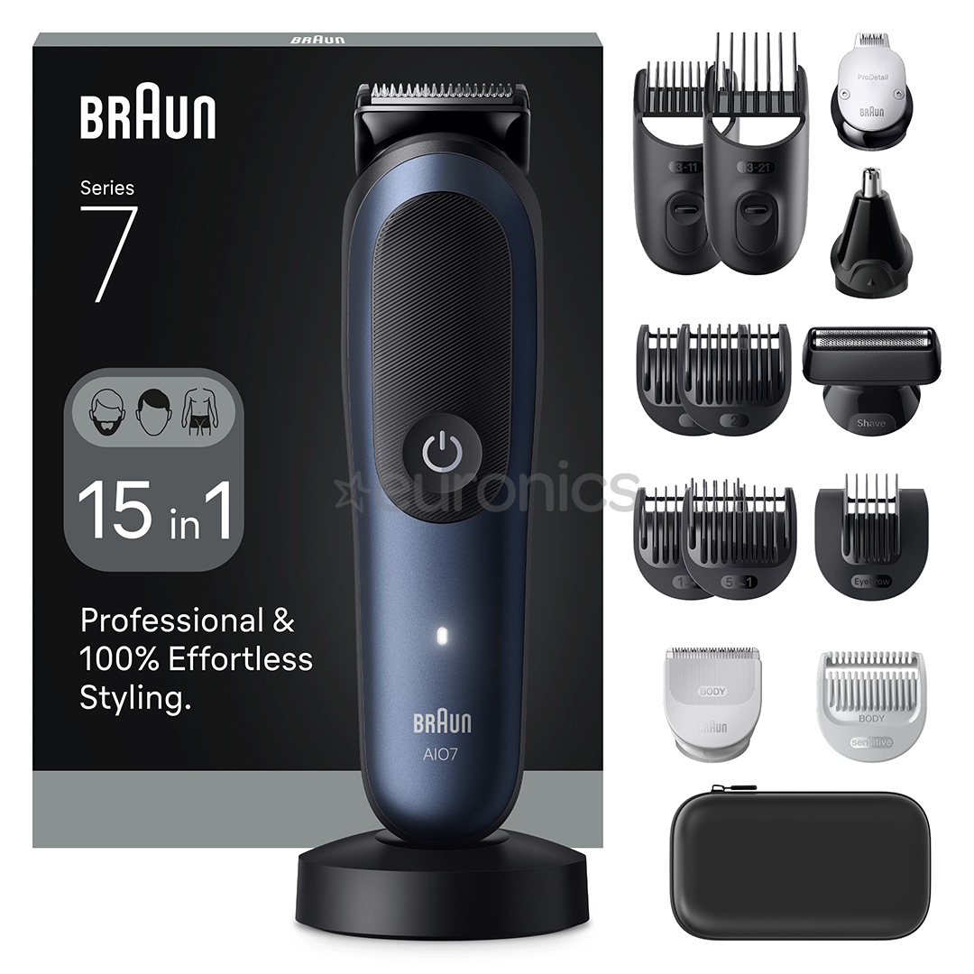 Braun All-in-One, Seeria 7, 15-ühes, tumesinine - Trimmeri komplekt
