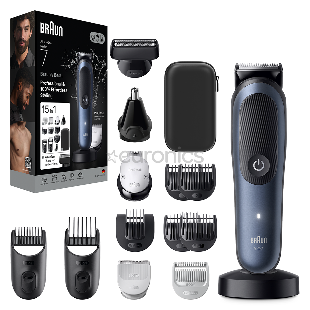 Braun All-in-One, Seeria 7, 15-ühes, tumesinine - Trimmeri komplekt