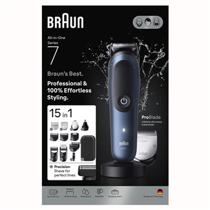 Braun All-in-One, Seeria 7, 15-ühes, tumesinine - Trimmeri komplekt